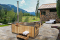 Dundalk LeisureCraft Starlight Wood Burning Hot Tub (White Plastic Interior / 2 Tier Step with Straight Top Tread / No Cover)