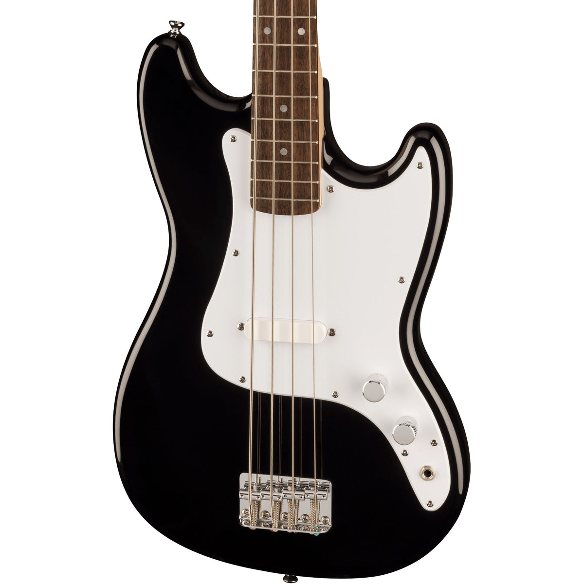 Squier Sonic Bronco Bass, Laurel Fingerboard, White Pickguard, Black (New)