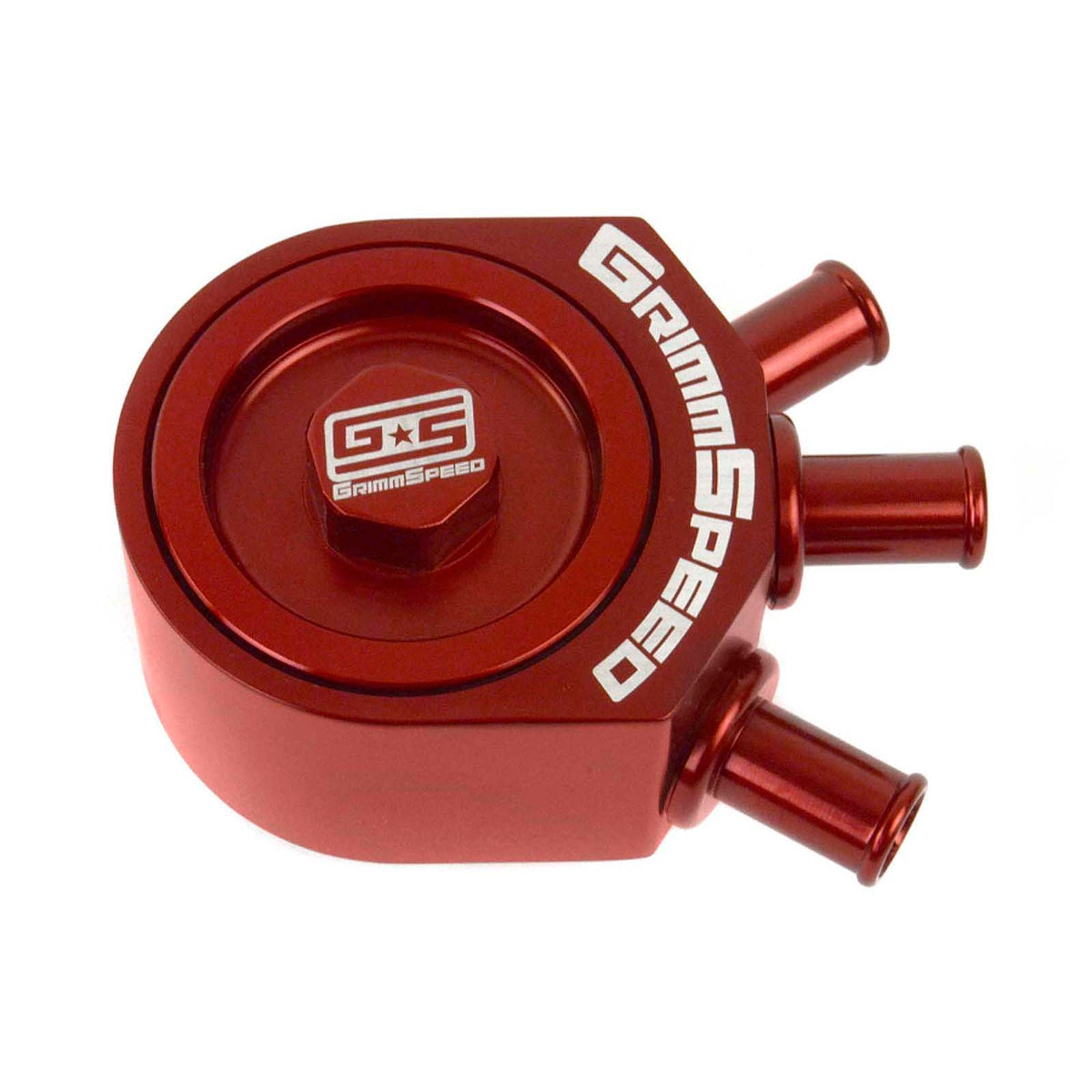 GrimmSpeed Air Oil Separator Red - 2008-2014 Subaru WRX / 2005-2012 Legacy GT