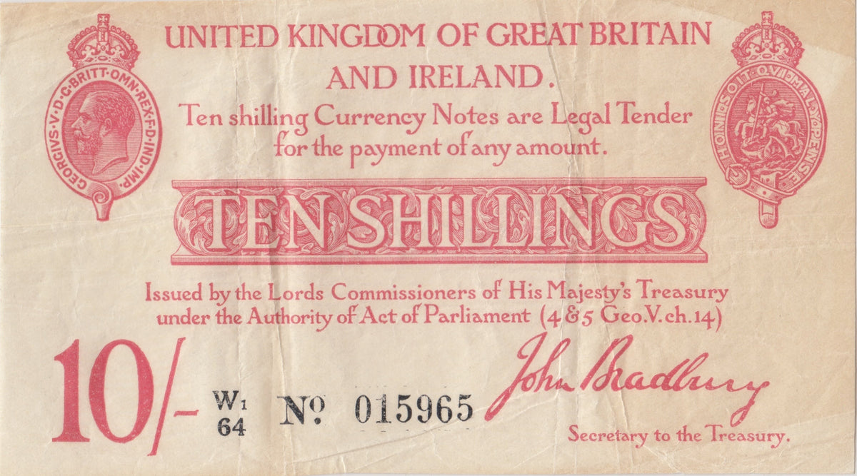 10 SHILLING BANKNOTE BRADBURY SHILL-17