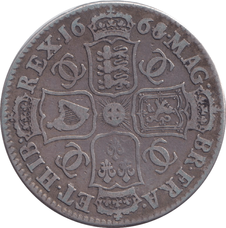 1668 8 OVER 4 HALFCROWN ( GF )