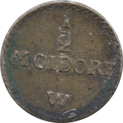 1730 PORTUGUESE HALF MOIDORE COIN SCALE WEIGHT