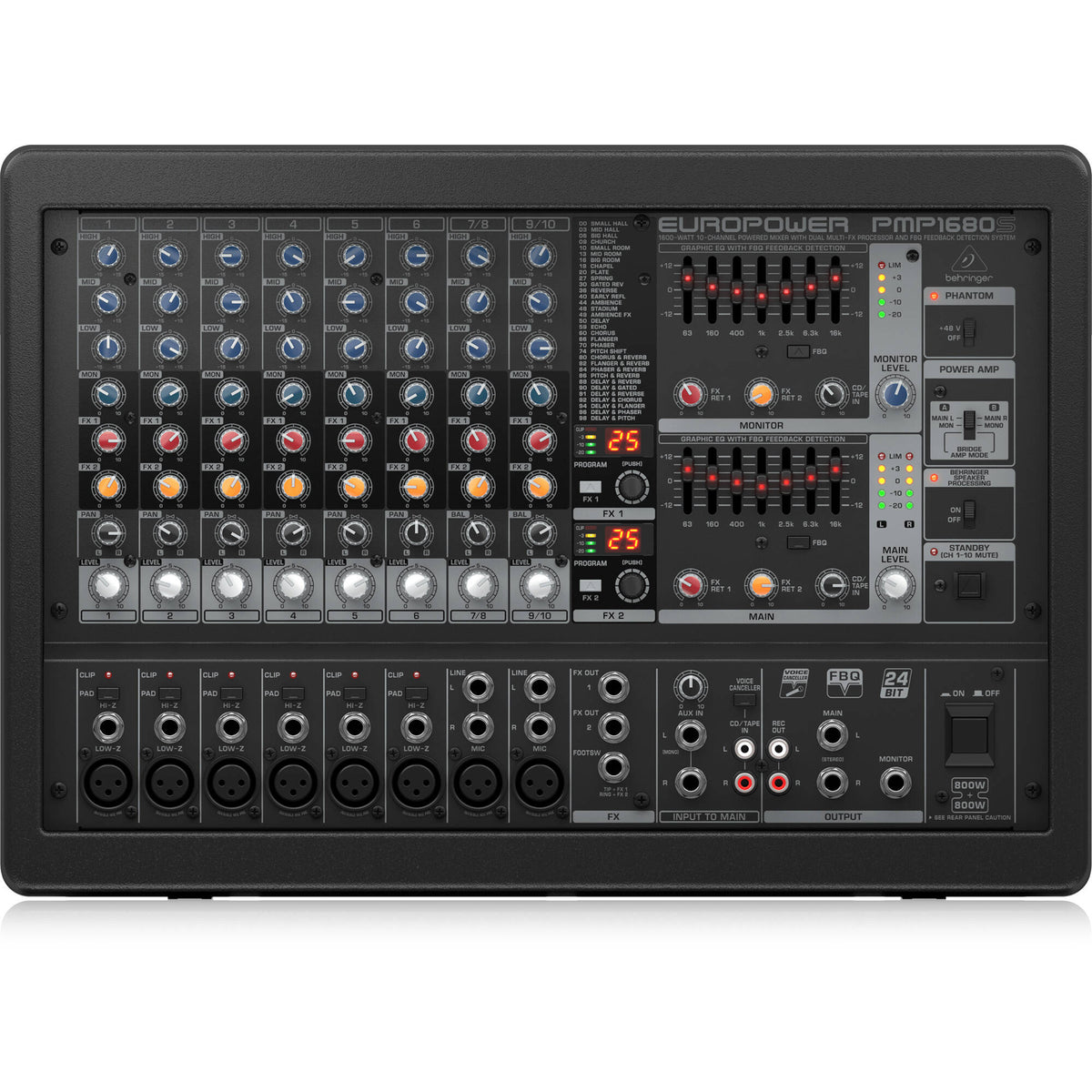 Behringer Europower PMP1680S 10-channel 1600W Powered Mixer (New)