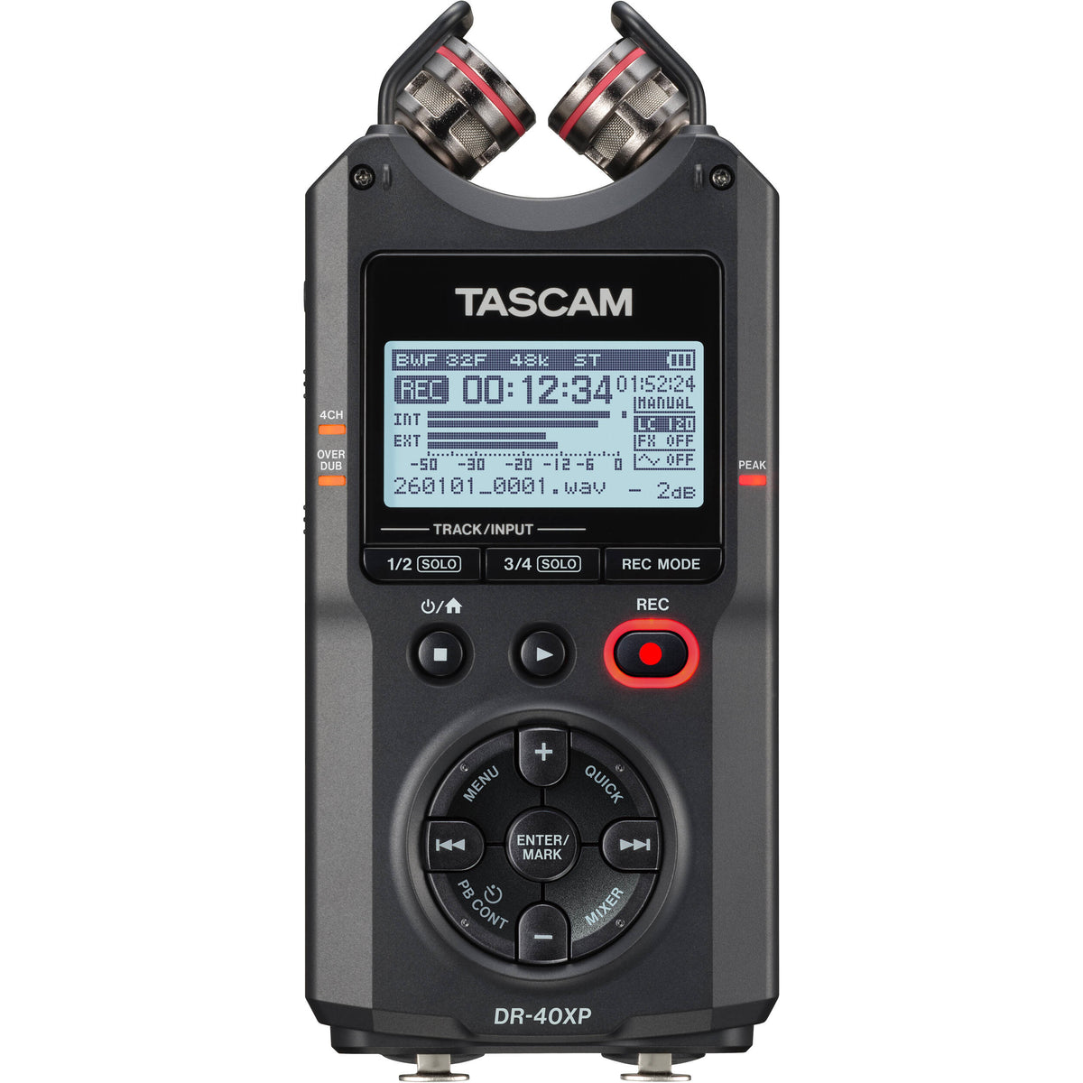 Tascam DR-40XP 32-Bit Float Portable Field Recorder with USB-C Interface (New)
