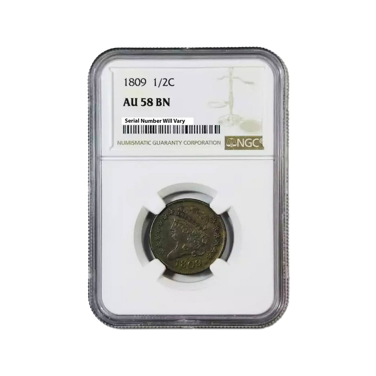 1809 Classic Head Half Cent - NGC AU58 BN
