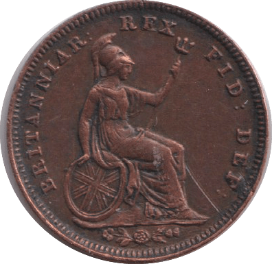 1827 ONE THIRD FARTHING ( AUNC )