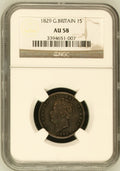 1829 ONE SHILLING ( NGC ) AU 58