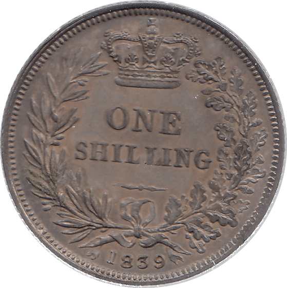 1839 SILVER SHILLING VICTORIA ( AUNC )