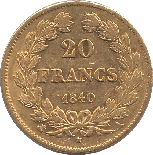 1840 GOLD 20 FRANCS FRANCE