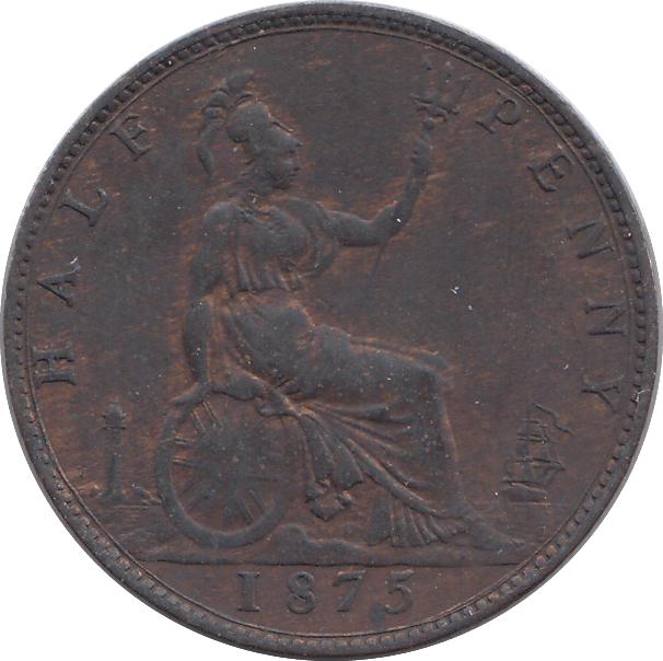 1875 HALFPENNY ( EF )