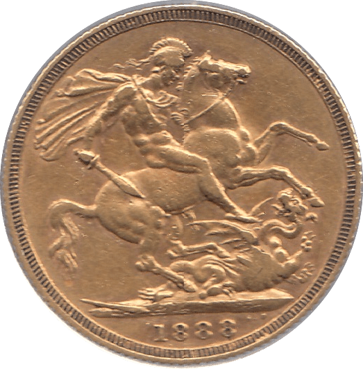 1888 GOLD SOVEREIGN ( VF )