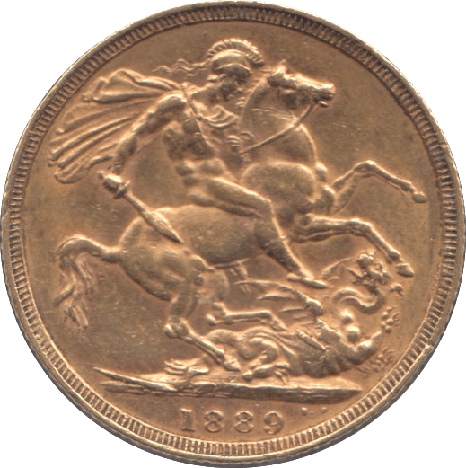 1889 GOLD SOVEREIGN ( VF )