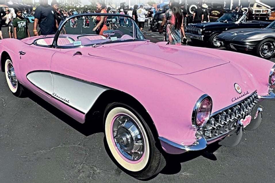 Norev 1956 Chevy Corvette C1 Cabriolet (Convertible) Pink & White 1:18 (Default Title (2704))