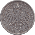 1894 SILVER FIVE MARK MUNICH BAVARIA D