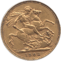 1908 GOLD SOVEREIGN ( VF )