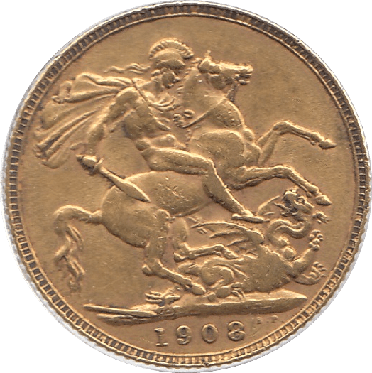 1908 GOLD SOVEREIGN ( VF )