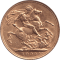 1909 GOLD SOVEREIGN ( EF )