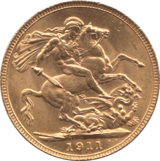 1911 GOLD SOVEREIGN ( UNC )