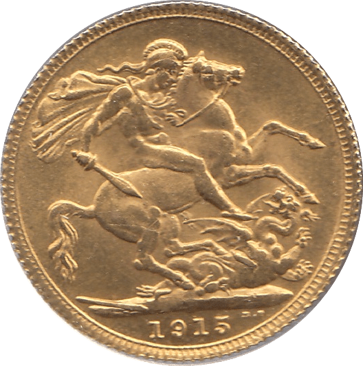 1915 GOLD SOVEREIGN ( AUNC )