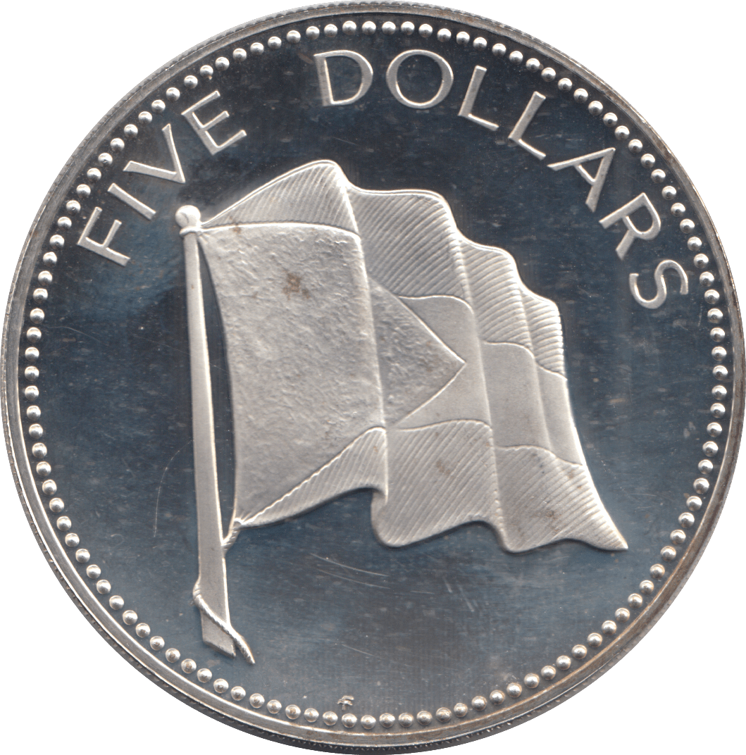 1974 SILVER PROOF FIVE DOLLARS BAHAMA