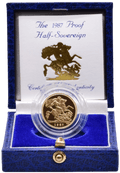 1987 GOLD PROOF HALF SOVEREIGN BOXED