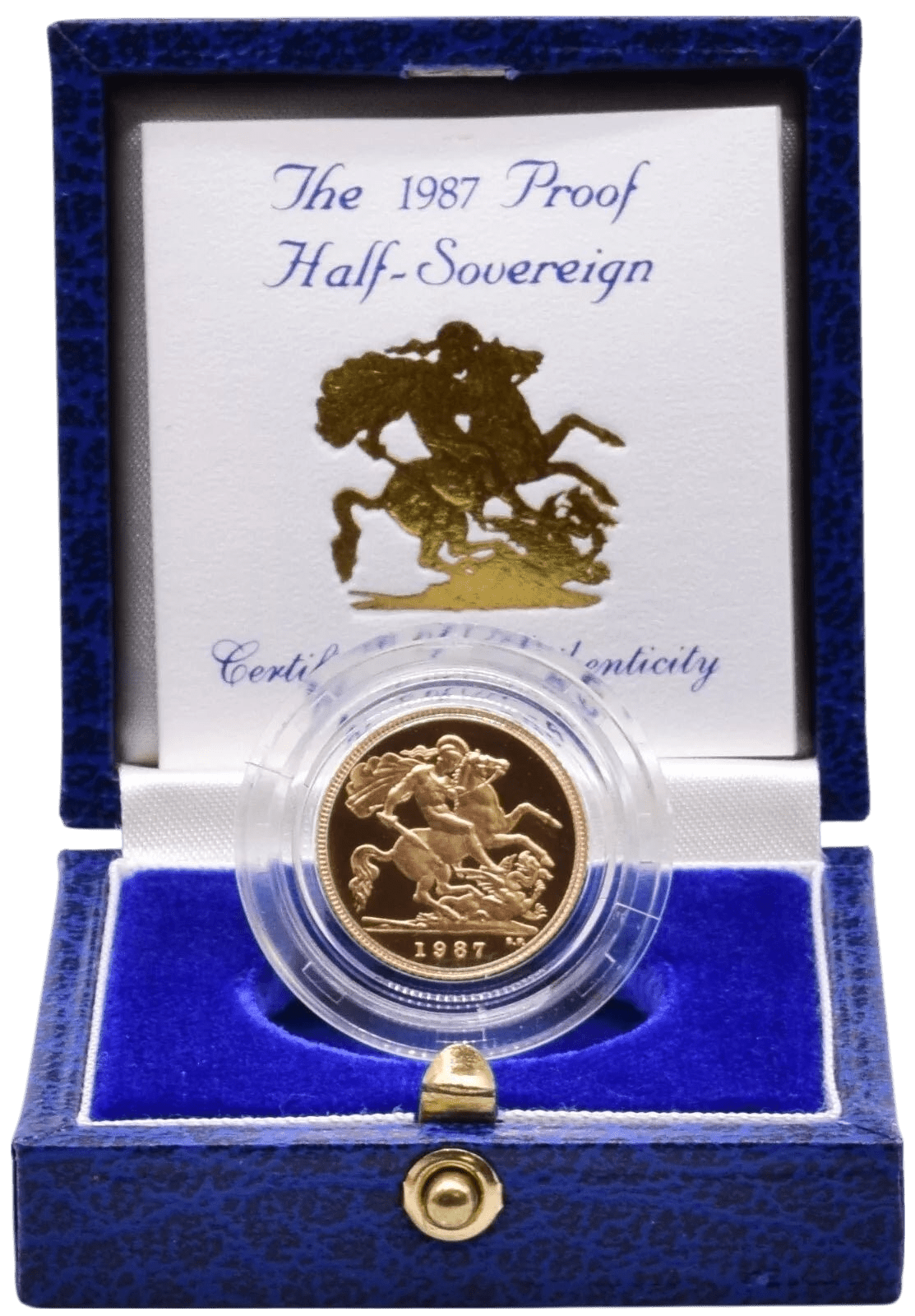 1987 GOLD PROOF HALF SOVEREIGN BOXED
