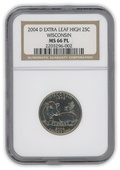 2004 Wisconsin Quarter Dollar Denver - 2 pc Leaf Error Set - NGC MS66 PL Prooflike