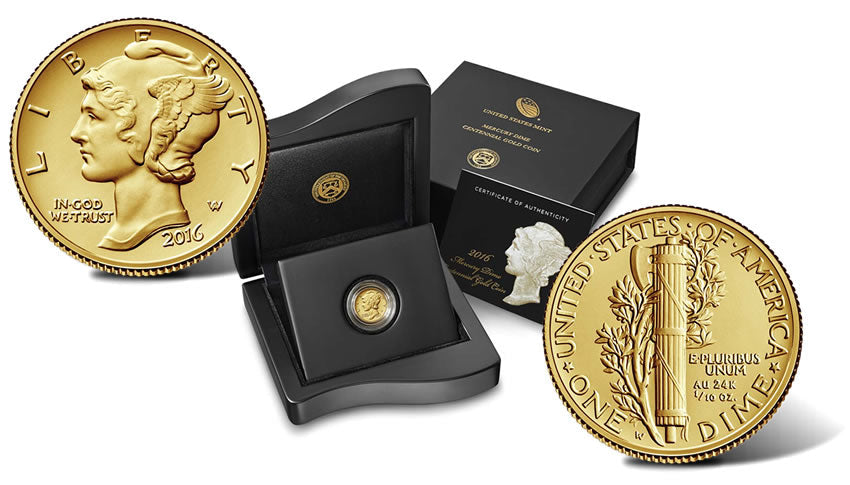 2016 Mercury Dime Centennial Gold - Original Government Packaging