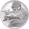 2019 SILVER MARVEL ONE DOLLAR SPIDER MAN MAN TUVALU