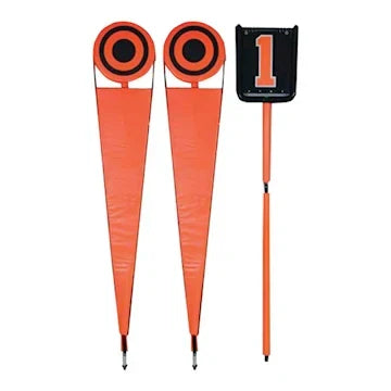 Markwort Football Premium Down Box and Chain Set - Orange/Black (Orange/Black)