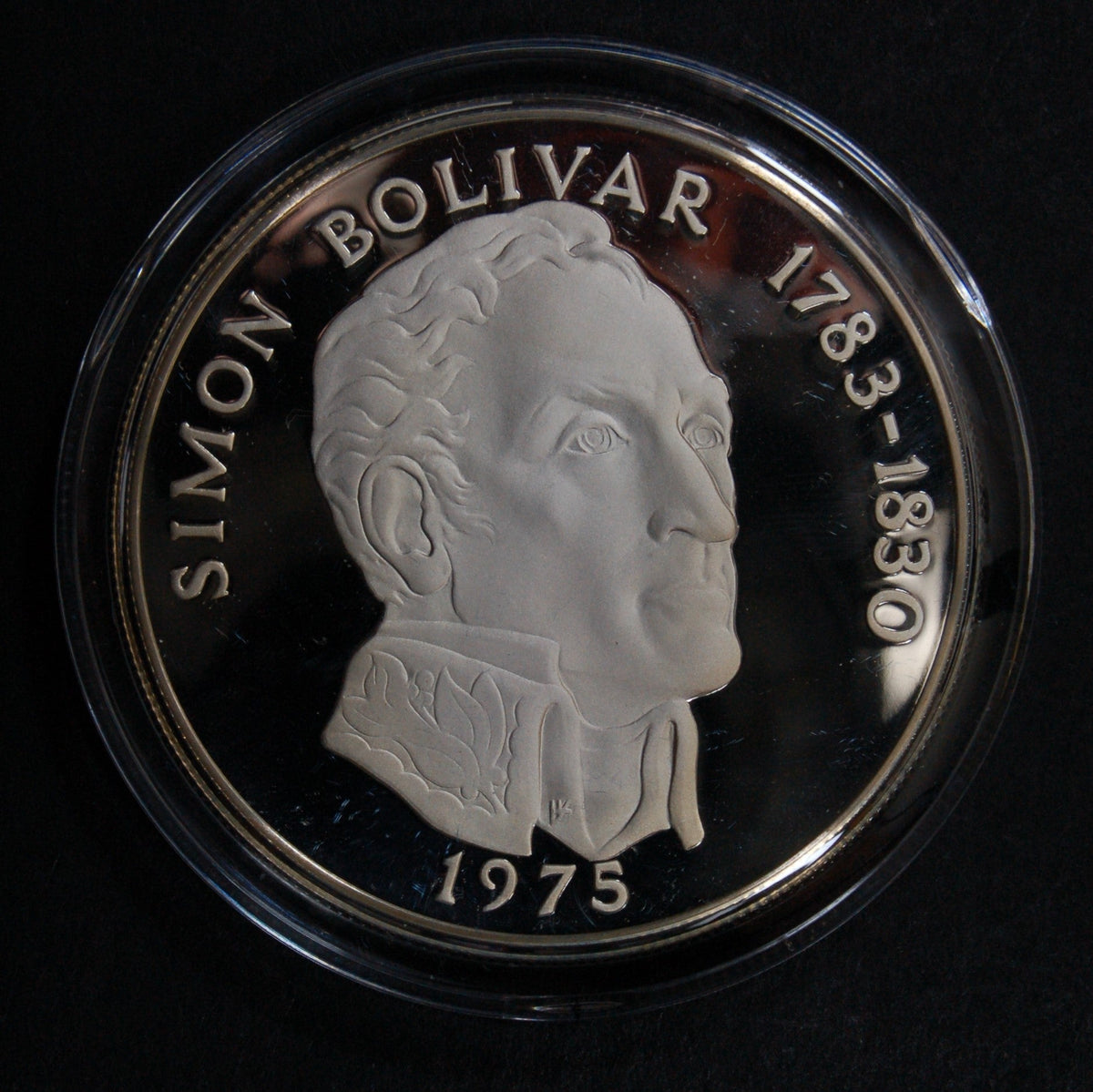 Panama. 20 Balboas. Large proof sterling silver coin. 129.59g. A selection. (5. 1975. Date written on box.)