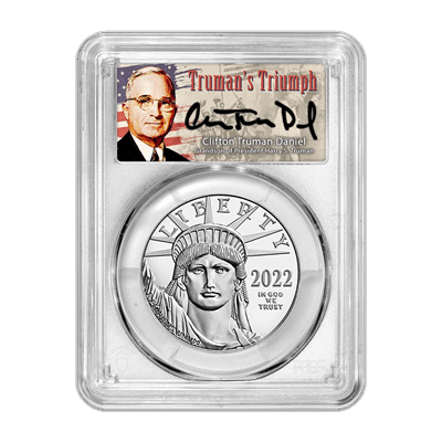 2022 $100 Platinum Eagle -1oz - PCGS MS70 First Strike Trumans Triumph Label