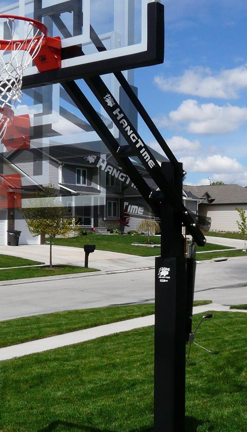 Bison HangTime 6" Adjustable Height Basketball Systems (72" Clear Glass)