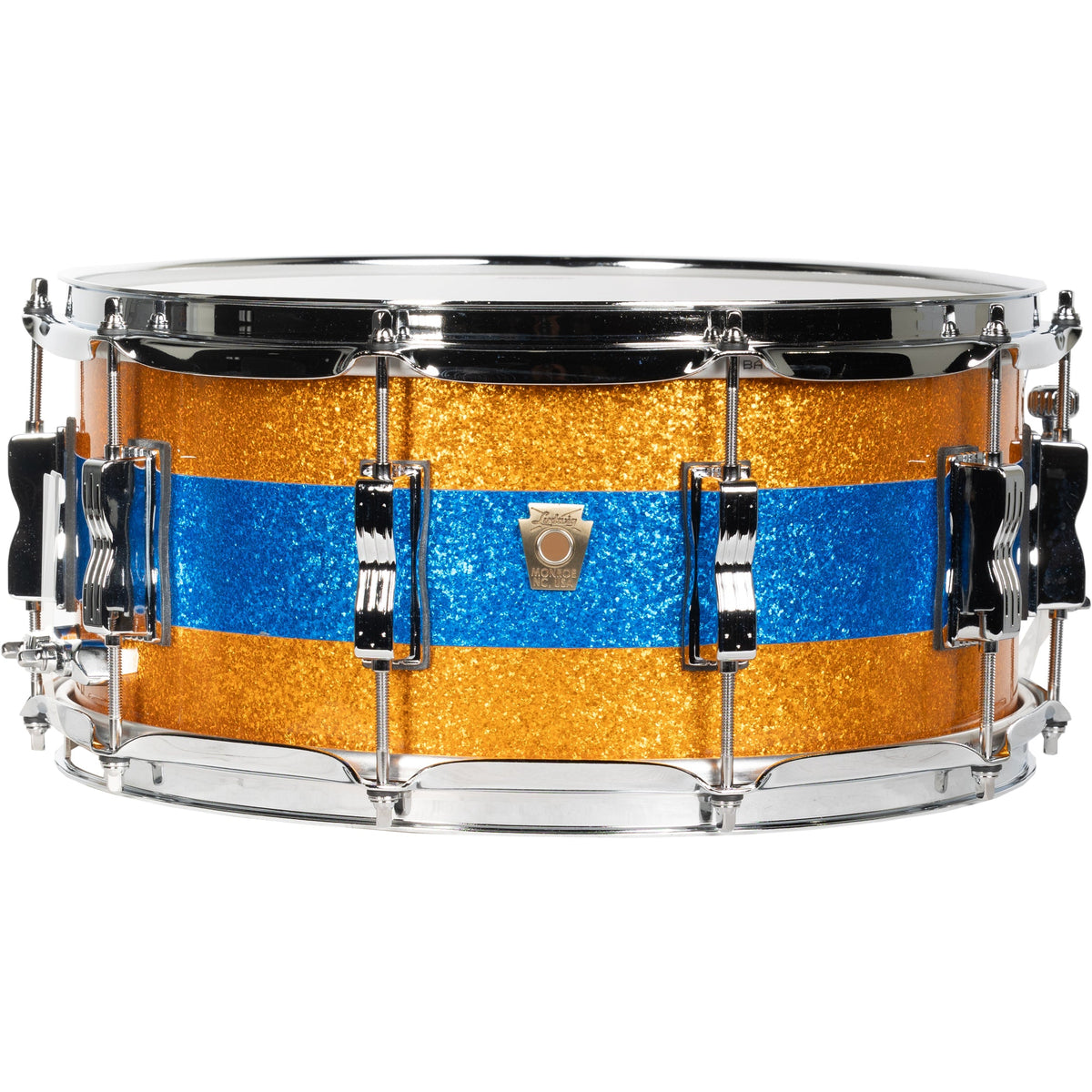 Ludwig Classic Maple Limited Edition 6.5x14 Snare Drum - Gold Blue Gold Sparkle (New)