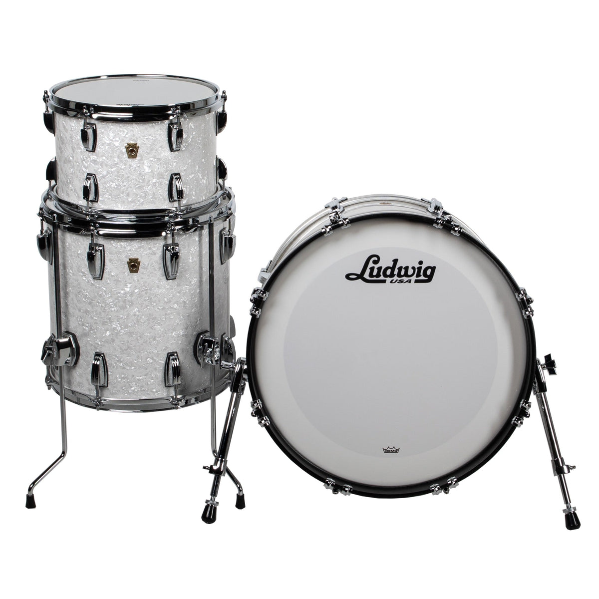 Ludwig Legacy Mahogany 3-Piece Downbeat Shell Kit - White Marine (New)