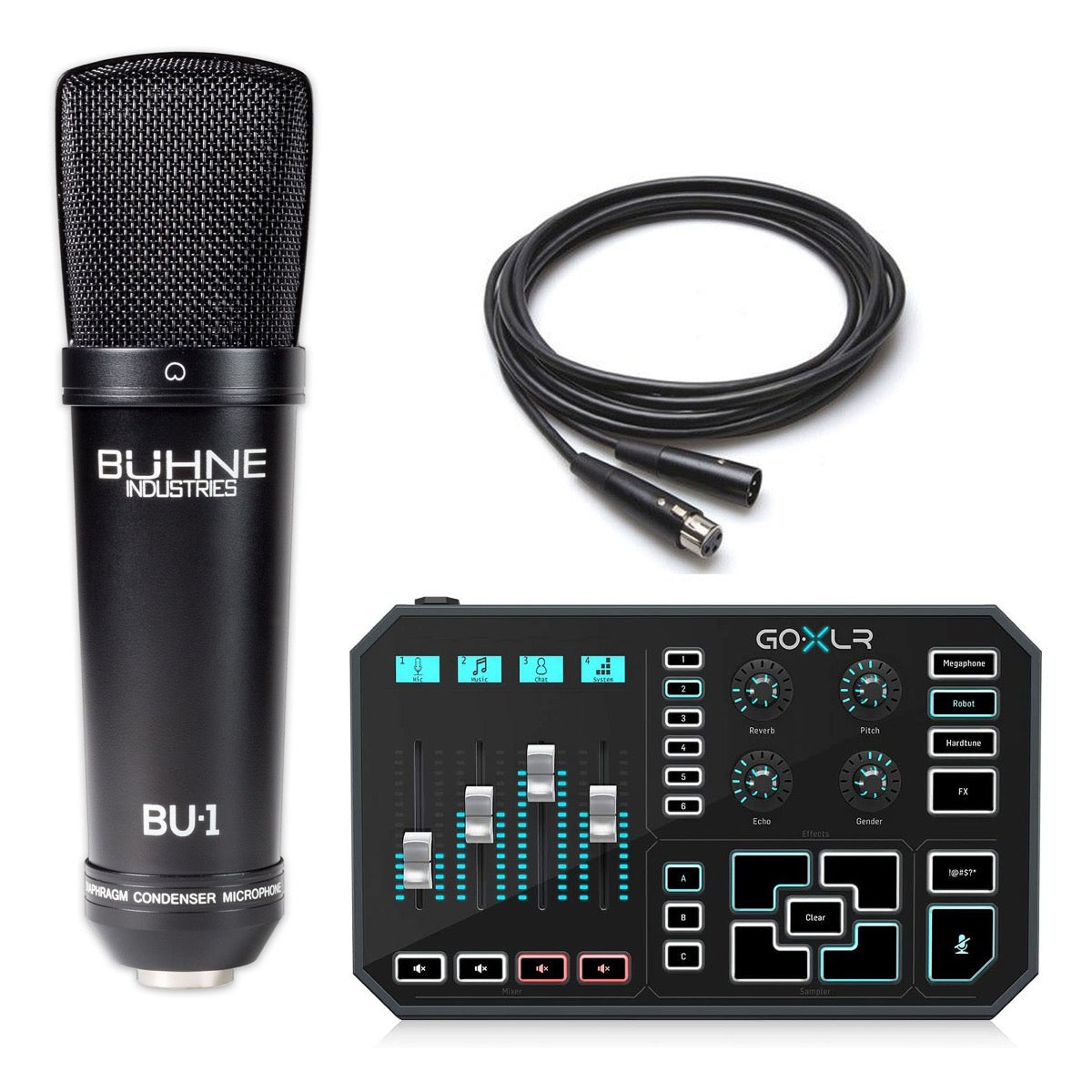 TC Helicon GoXLR Mixer, Sampler, & Voice FX for Streamers (New - Bundle: with Mic Cable)