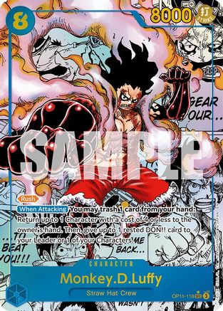 Monkey.D.Luffy (118) (Manga) (OP11-118) - A Fist of Divine Speed Foil (Lightly Played)