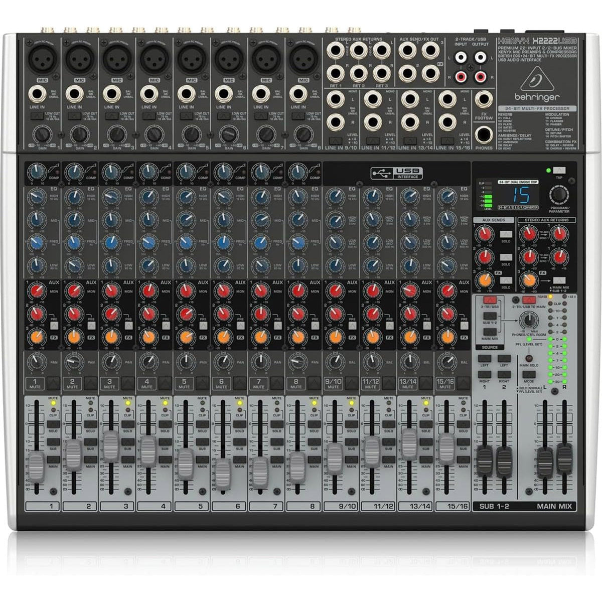 Behringer Xenyx X2222USB Mixer with USB and Effects (New)