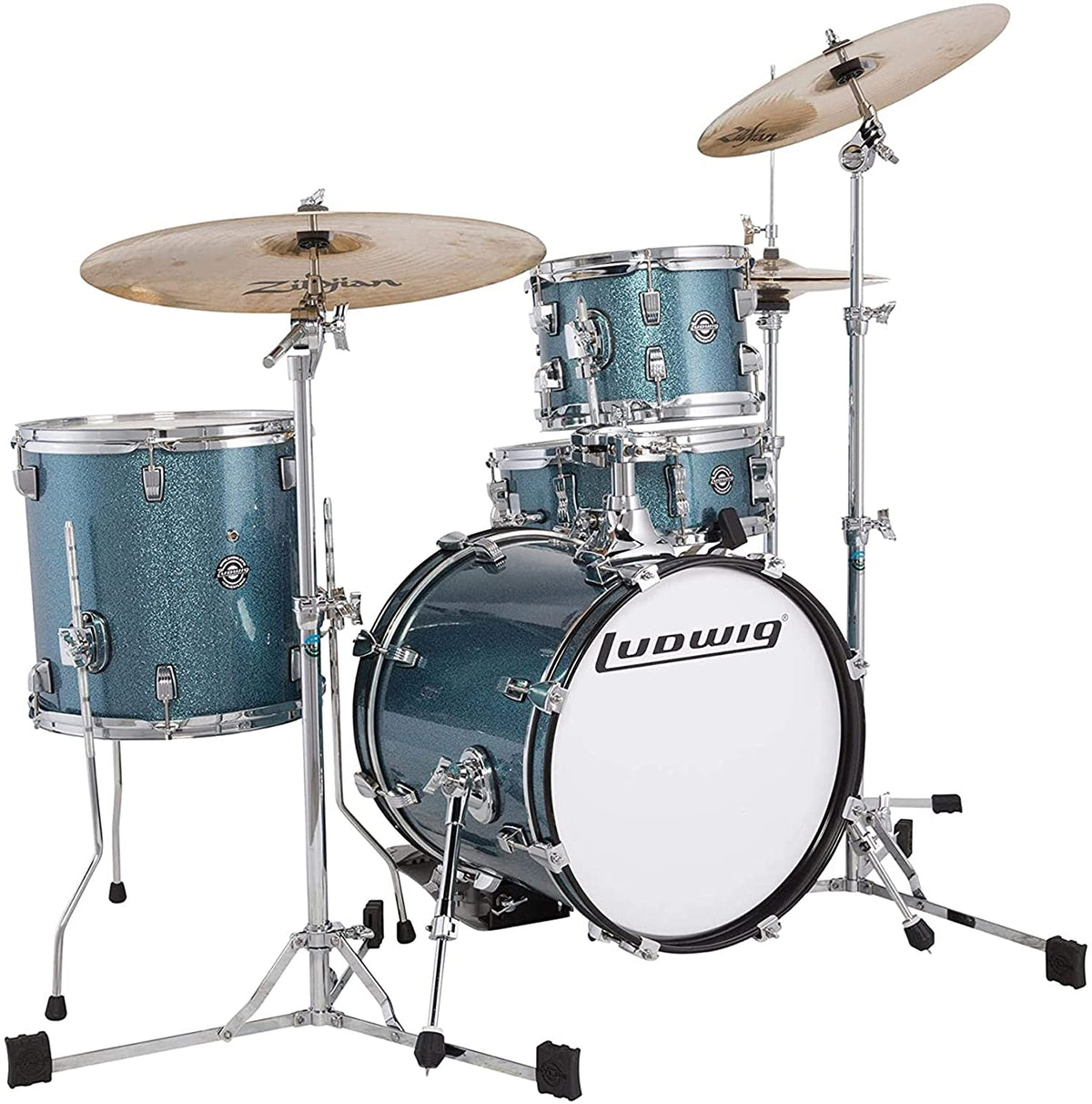 Ludwig LC179XX023 4pc Breakbeats Shell Pack- Azure Blue Sparkle (New)