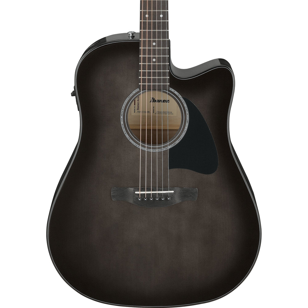 Ibanez AAD77CE AAD Acoustic Electric Guitar - Transparent Black Sunburst (New)