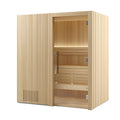 Auroom Libera Wood 6-Person Traditional Sauna Kit (48"D x 71"W (Up to 2 people) / Left / Aspen)