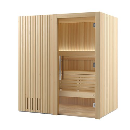 Auroom Libera Wood 6-Person Traditional Sauna Kit (48"D x 71"W (Up to 2 people) / Left / Aspen)