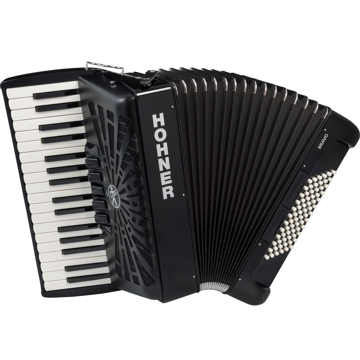 Hohner Bravo III 72 Piano Accordion - Jet Black (New)