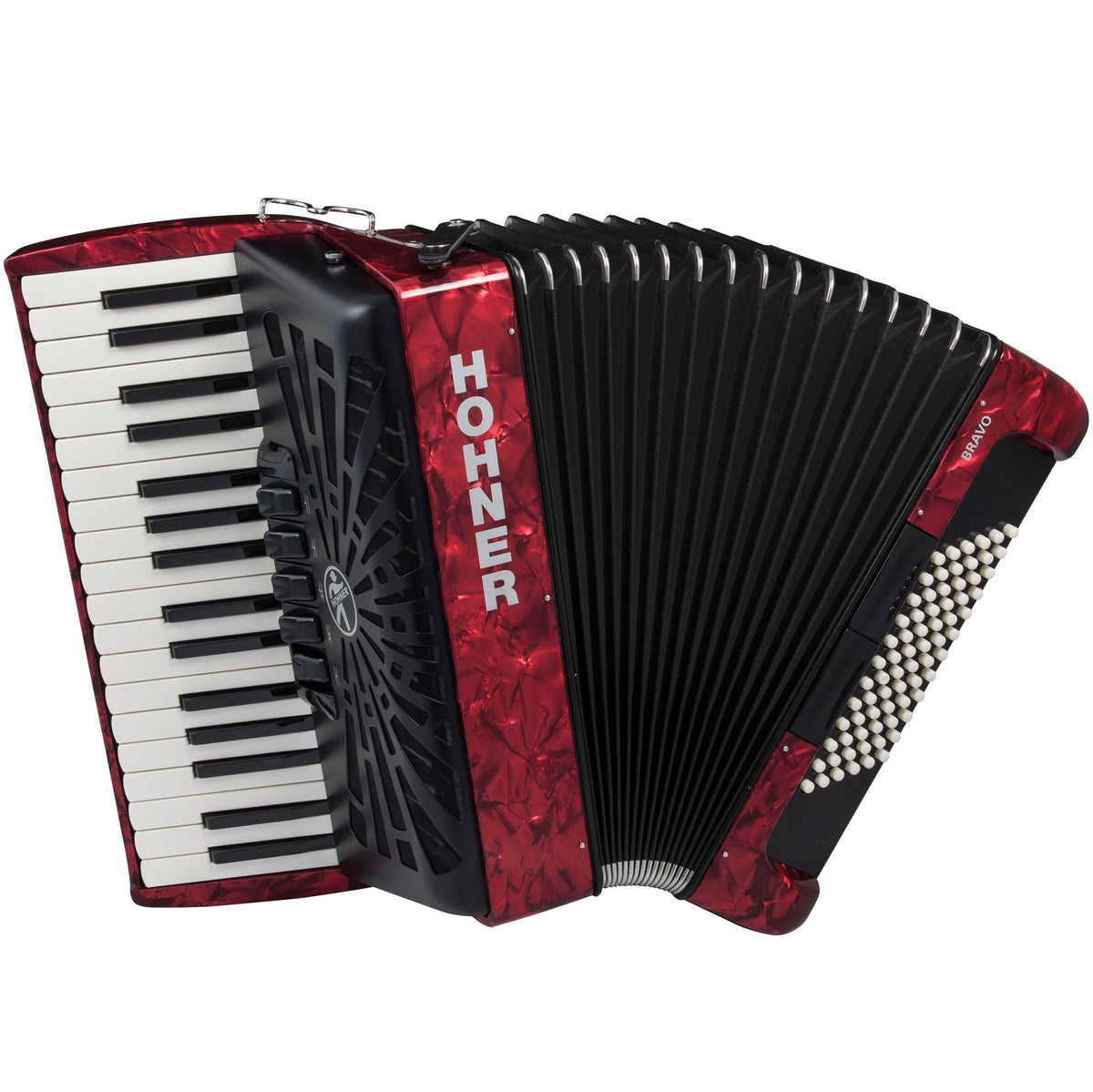 Hohner Bravo III 72 Chromatic Piano Accordion - Red (New)
