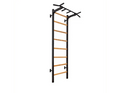 BenchK 221B Wall Bars Swedish Ladder - Beech Wood & Steel Gymnastic Ladder with 6-Grip Pull-Up Bar, 150 kg Capacity (White)