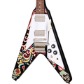 Epiphone Jimi Hendrix "Love Drops" Flying V Electric Guitar - Ebony w/ Artwork (New)