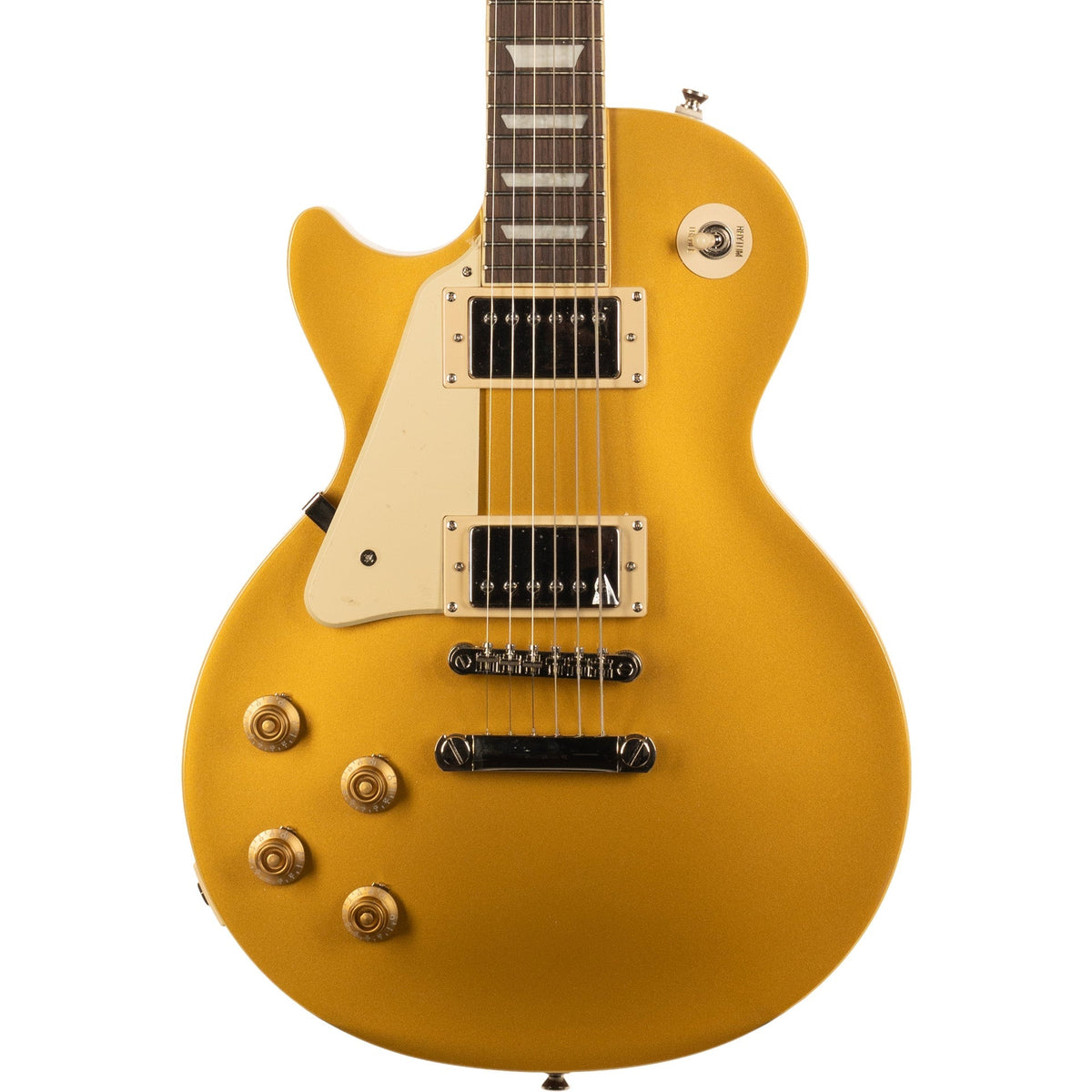 Epiphone Left Handed Les Paul Standard 50s Electric Guitar - Metallic Gold (Display - Serial Number: 22011520624 Weight: 8.8 lbs)
