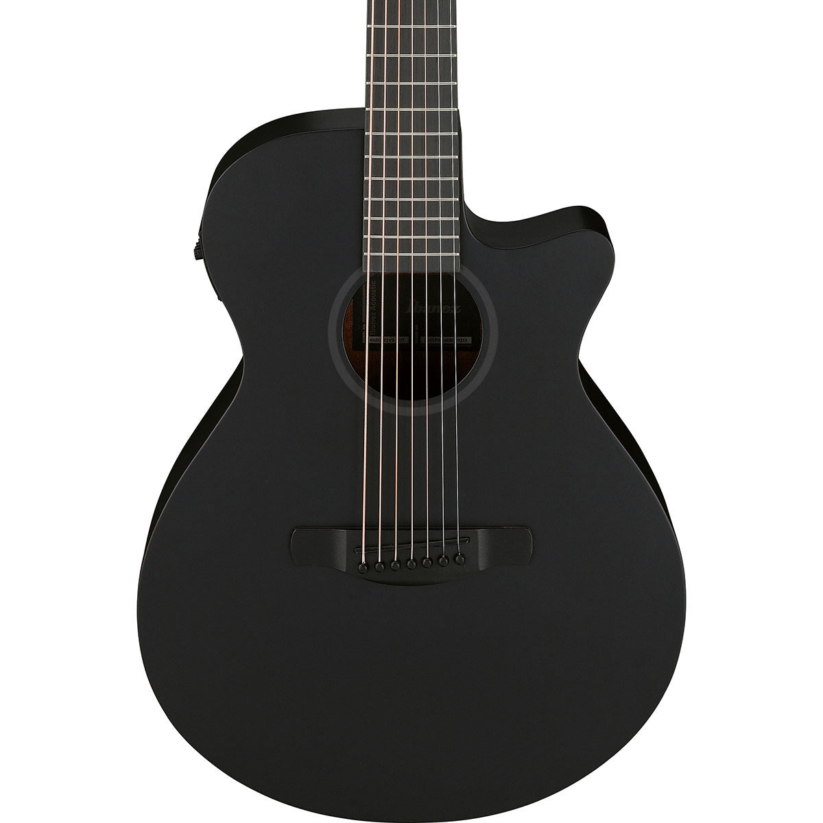Ibanez AEG Series 7-String Acoustic Electric Guitar, Black Out (New)