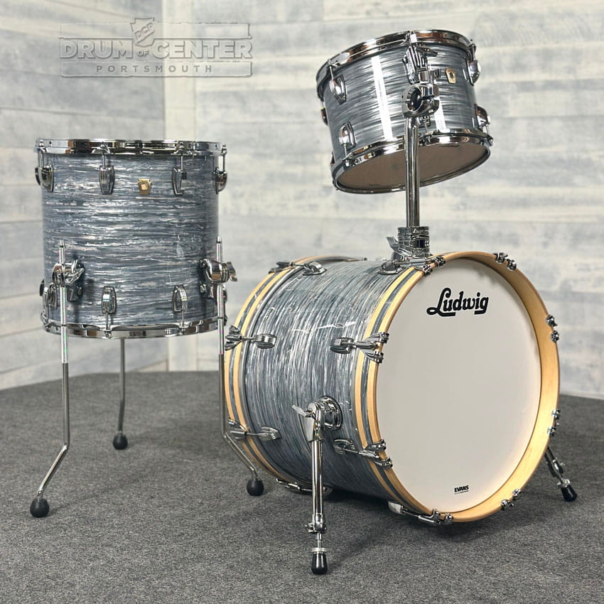 Ludwig Classic Maple 3pc Jazz Drum Set Vintage Blue Oyster