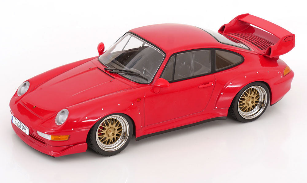 KK Scale 1996 Porsche 911 993 GT2 w/ Gold BBS Wheels Guards Red 1:18 (Default Title (2277))